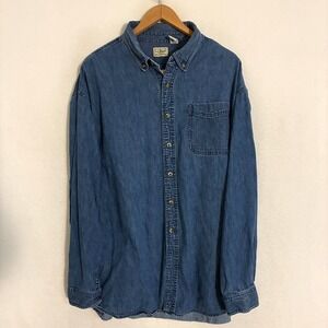 LL Bean Denim Shirt Mens XXL Button Down Long Sleeve Chore Gorpcore Workwear